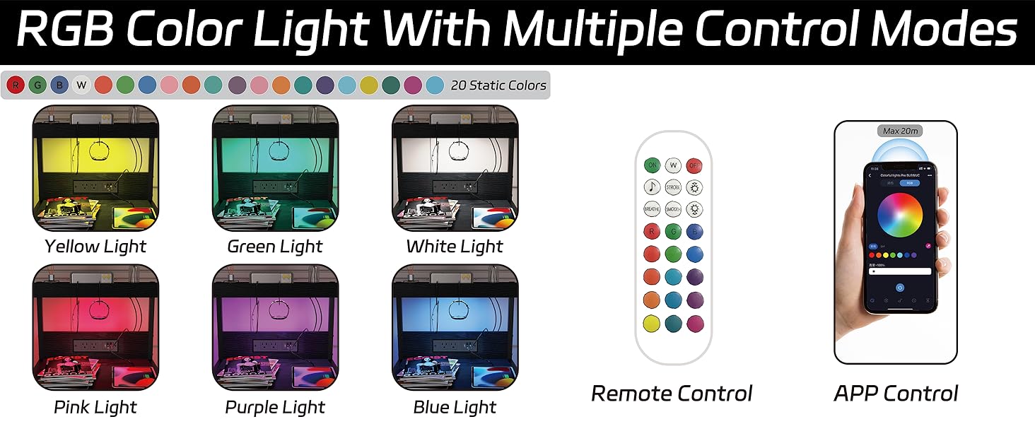 LED nightstand with mutiple colors lights