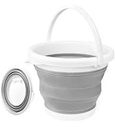 Collapsible Bucket with Handle 10L(2.6 Gallon), Portable Mop Bucket for Cleaning, Silicone Ice Bu...