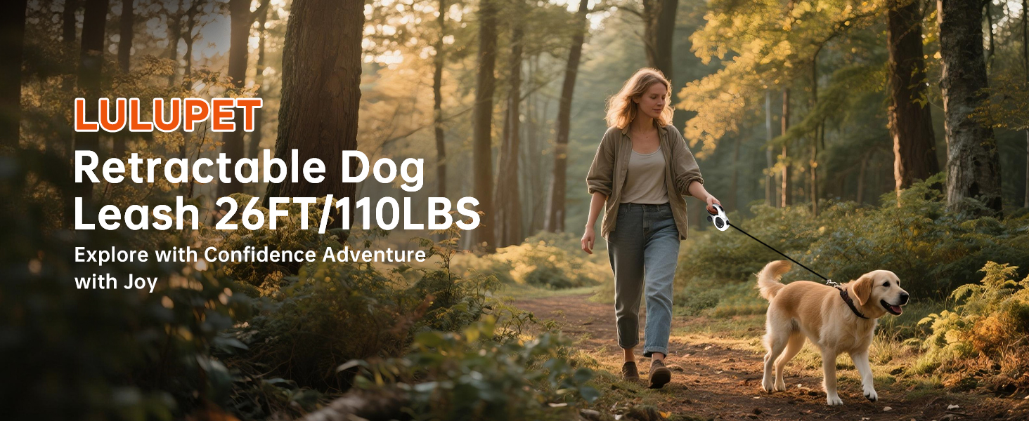 16Ft Retractable Dog Leash with LED Light, Heavy Duty Dog Leash