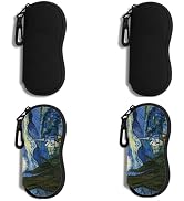 Hion Sunglasses Soft Case Ultra Light Neoprene Zipper Eyeglass Case With Belt Clip