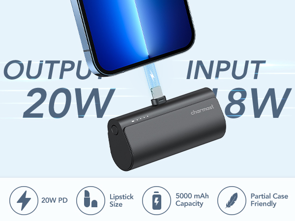 Charmast Small Portable Charger, 20W Fast Charging