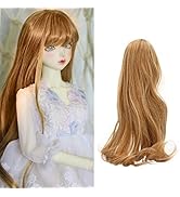 Jeanoko Wig Doll Replacement, Long Curly BJD Doll Hair Wig Soft High Temperature Silk Mesh Long C...