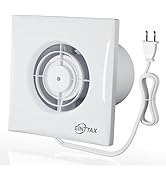 EINTTAX 4 Inch Bathroom Exhaust Fan with US Plug, 12W 130m³/h Quiet Bathroom Fan, Wall &amp; Window M...