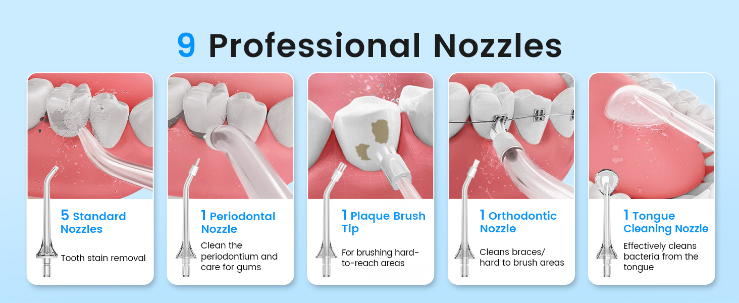 9 Nozzles Water Flosser