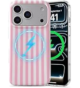 EYZUTAK Magnetic for iPhone 17 Pro Max Case Compatible with MagSafe, Fashion Cute Striped Phone C...