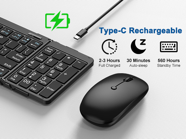 type c rechargeable keyboard mouse