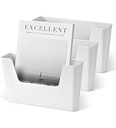 YOHOM 3 Pack No Drilling File Holder Adhesive Wall Storage Caddy for Mails Magazines Office Docum...