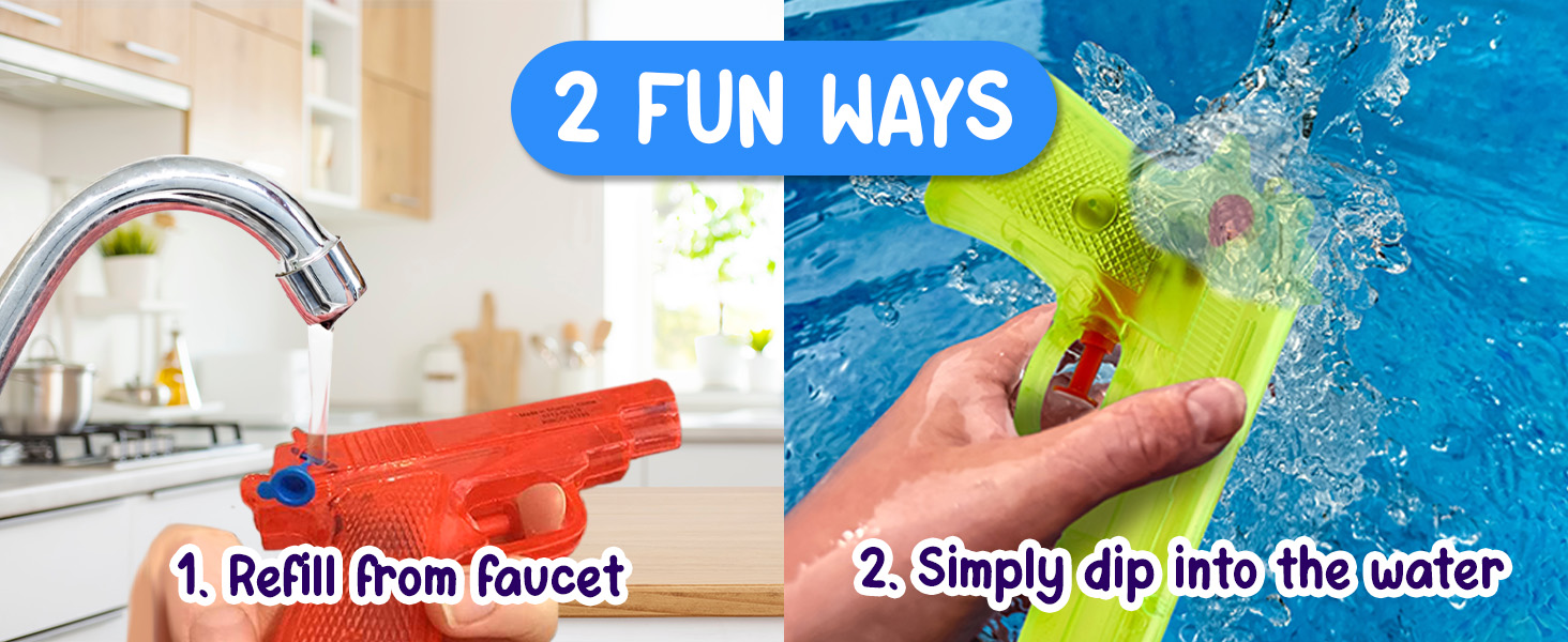Playbees Water Gun 2 fun ways refill faucet dip into water