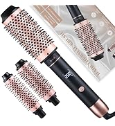 NONK 3-in-1 Interchangeable Curling Iron, 1 1/4" 1 1/2" 1 3/4" Heated Barrels for Different Curls...