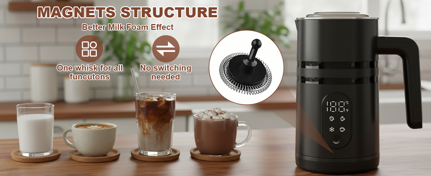 Electric Milk Frother Automatic Hot &amp; Cold Foam Maker