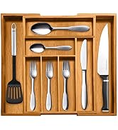 Bellemain Expandable Bamboo Drawer Organizer - Large Kitchen Utensil Holder for Cutlery, Silverwa...