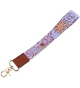juanooo Cute Wrist Lanyard for Keys Purple Wristlet Lanyard Key Chain Holder Boho Small Keychain ...