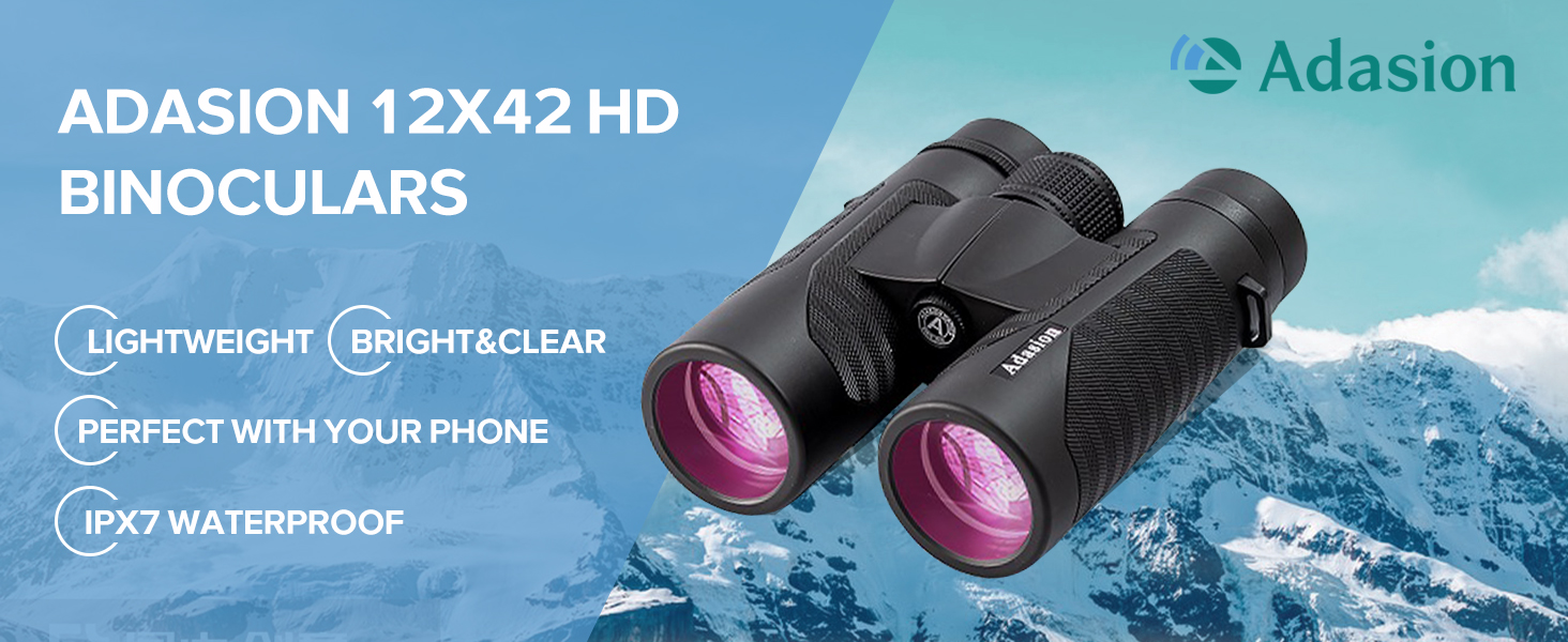 Adasion 12x42 HD Binoculars for Adults High Powered