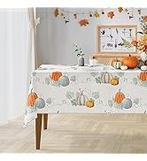 Bayson Fall Watercolor Pumpkin Tablecloth, Autumn Table Cloth 60 x 84 Inch, Thanksgiving Harvest ...