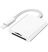 Sd Card Reader for iPhone iPad Camera,Dual Card Slot Memory Card Reader Supports SD and TF Card T...