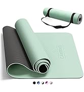 CAMBIVO Yoga Mat for Women Men Kids, 1/3 &amp; 1/4 &amp; 2/5 Inch Extra Thick Yoga Mat Non Slip, 72" x 24...
