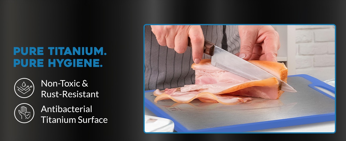 Hygienic stone cutting board alternative with sleek metal design