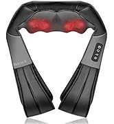 Shiatsu Neck and Back Massager with Soothing Heat, Nekteck Electric Deep Tissue 3D Kneading Massa...