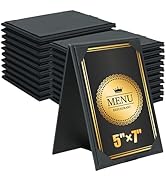 FLKQC PU Leatherette Table Tents, 20 Pack Double-Sided Menu Holders 5"x 7", A-Frame Table Tents f...