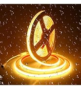 ALITOVE 24V Warm White COB LED Strip 3000K Waterproof IP68 Bright LED Rope Lights Outdoor 16.4ft ...
