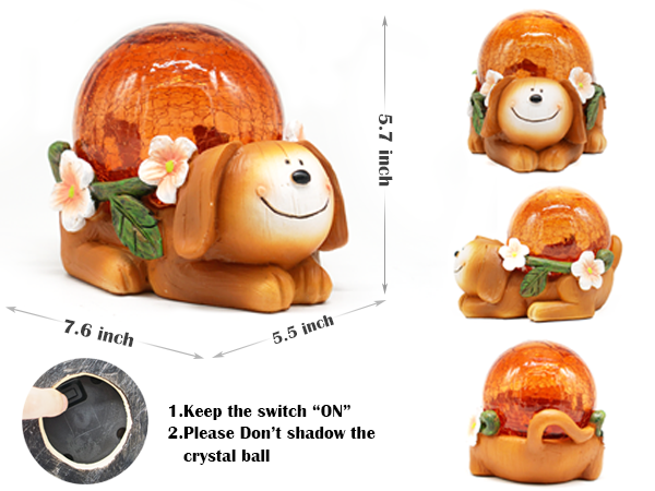 Garden Puppy Statues Outdoor Decor, Solar Lights Outdoor Statue