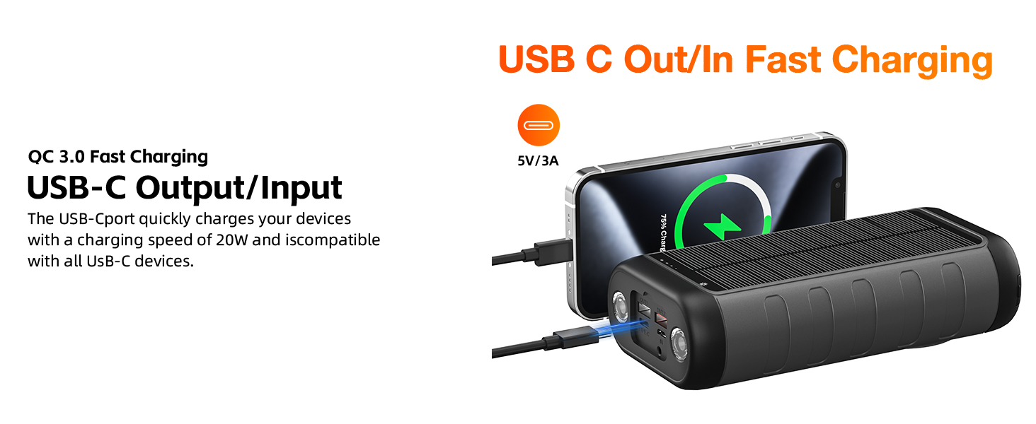camping gear power bank fast charging