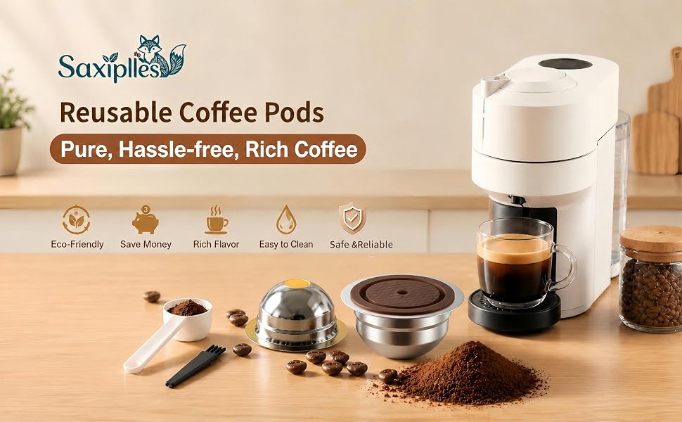 Why Choose Saxiplles Reusable Espresso Pods? Reliable, Pure coffee, Perfect Fit