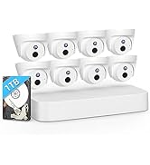 Tenda 4MP PoE Security Camera System, 4K NVR Security Camera System for Home with 8 Wired Turret ...