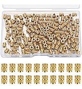 wugongshan150 Pcs M3 Metric Threaded Inserts, 3D Printing Brass Nuts, Threaded Insert Knurled Bra...