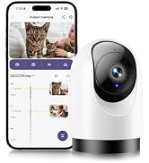 YOTON Indoor Security Camera, 2K 360° Wi-Fi Baby Monitor &amp; Pet Camera w/Motion Tracking, 2-Way Au...