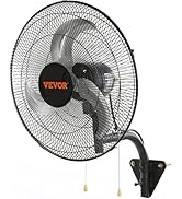 VEVOR 18 inch Wall Mount Fan Oscillating, 3-speed High Velocity Max. 4000 CFM Industrial Wall Fan...
