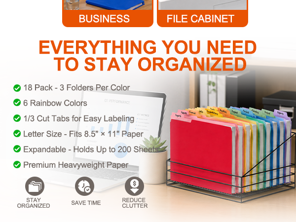Color-coded file organization;Manila File Folders 