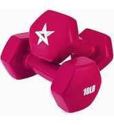 Yes4All Vinyl Hexagon Dumbbell - Dumbbells Set of 2 Hand Weights for Home Gym &amp; Strength Training...
