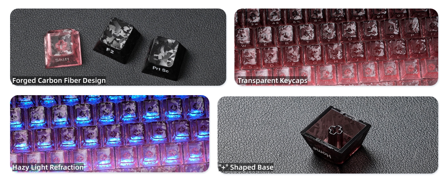Clear Keycaps, Translucent Keycaps Set Keyboard Caps Cherry Profile,Custom Shine through Keycaps