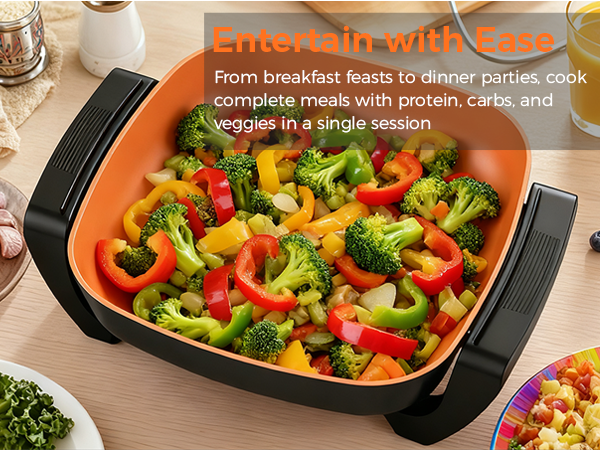 electric skillets nonstick with lids