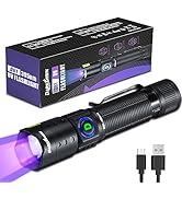 DARKDAWN UV Flashlight 395nm Black Light Mini USB Rechargeable Ultraviolet LED Blacklight Woods L...