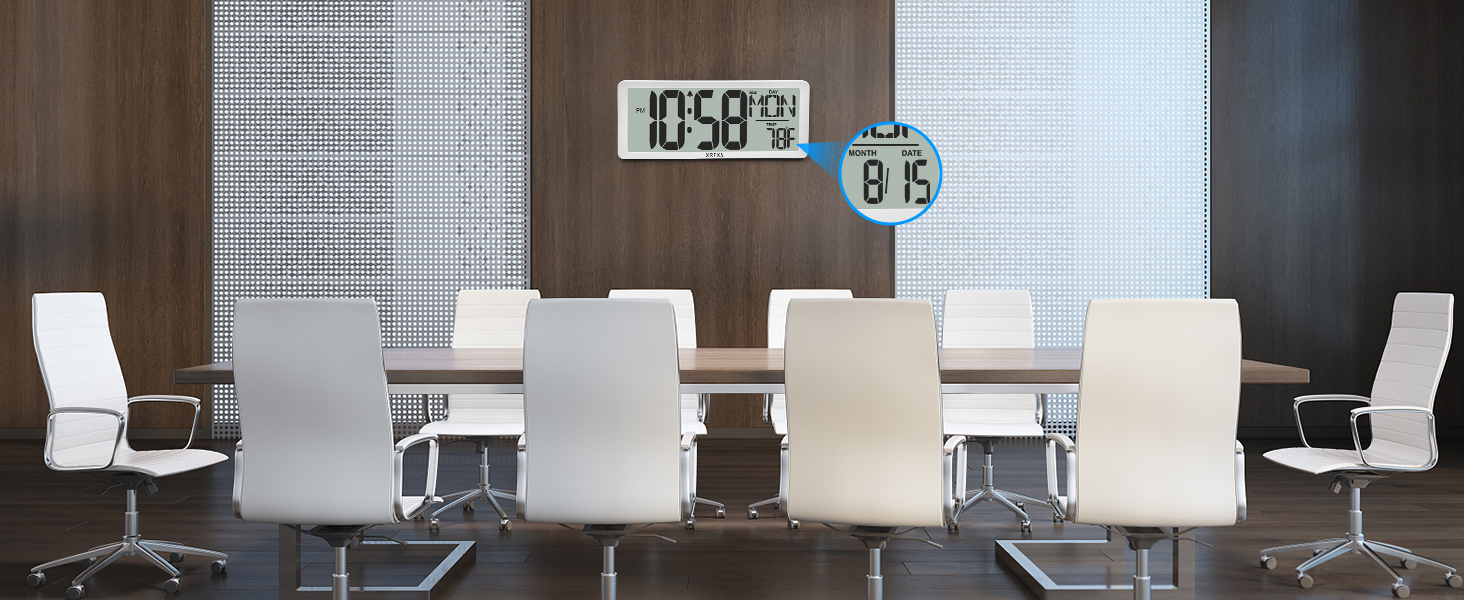 digital wall clock with temperature