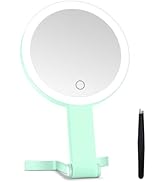 Lighted Makeup Mirror, 30X Magnifying Mirror with Light, Hanging and Handheld Mirror with Handle,...