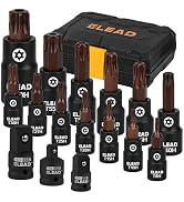 16-Piece Torx Bit Socket Set - Premium S2 Steel European Style T8-T60 with Socket Adapters, Star ...