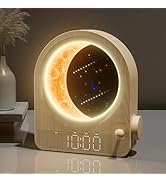 Sunrise Alarm Clock Moon Lamp 30/60/90min Timer with 10 Natural Sounds (Woodgrain)