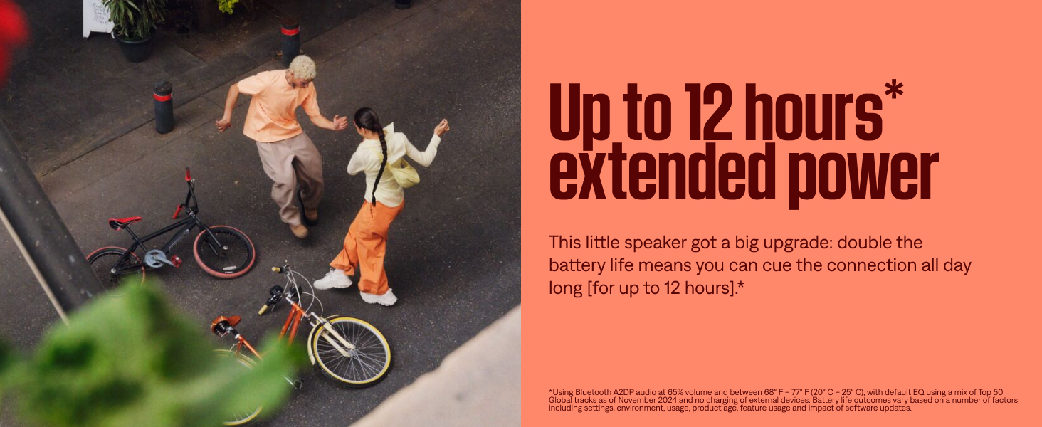 Up to 12 hours extended power