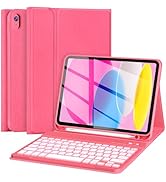 FUWANG for iPad A16 11th 10th Generation Case with Keyboard - Detachable 7 Colors Backlit Wireles...