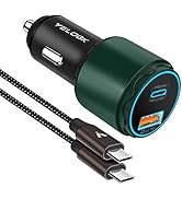 VELOGK Super Fast Type C Car Charger [73W Turbo], Metal Adaptive 55W 45W PPS/PD&amp;QC3.0 USB C Car A...