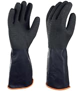 North Tower Chemical Resistant Gloves Rubber Heavy Duty Glove Work With Waterproof Gloves For Men...