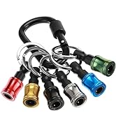 Saipe 6PCS Keychain Extension Bar Aluminum Alloy Screwdriver Bits Holder Set Portable Drill Screw...