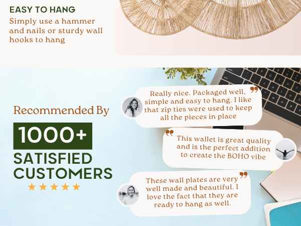 1000+ satisfied customers: easy-to-hang boho wall decor. Great quality and reviews.