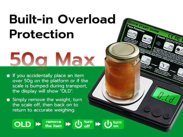 Built-in Overload Protection (50g Max)