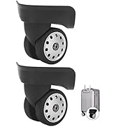Natudeco 2Pcs Suitcase Casters Luggage Porous Wheels Black Swivels Wheel Replacement Lockbox Spin...
