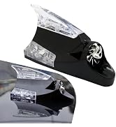 Diamall 1 PC Car Roof Wind Powered LED Light Ornament, Shark Fin Warning Tail Light Decoration, R...