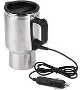 ZJchao 12V In-Car Heating Cup, 450ML Travel Electric Coffee Cup Insulated Heated Temperature Cont...